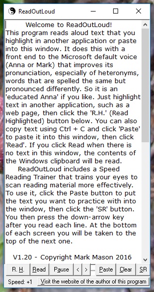 Windows 10 ReadOutLoud full